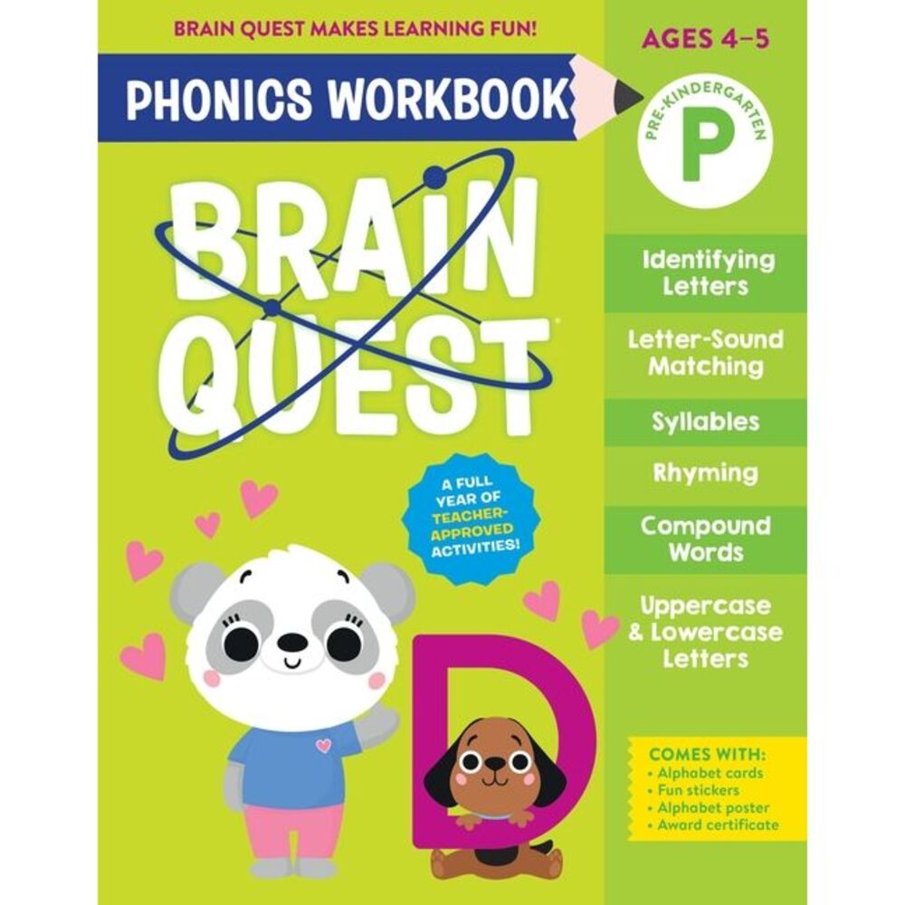 Brain Quest Phonics Workbook: Pre-Kindergarten: Volume 1 -- Workman Publishing